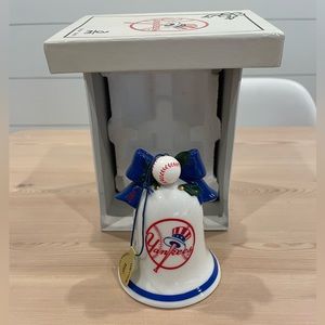 New York Yankees Bell ornament with hanging Santa.